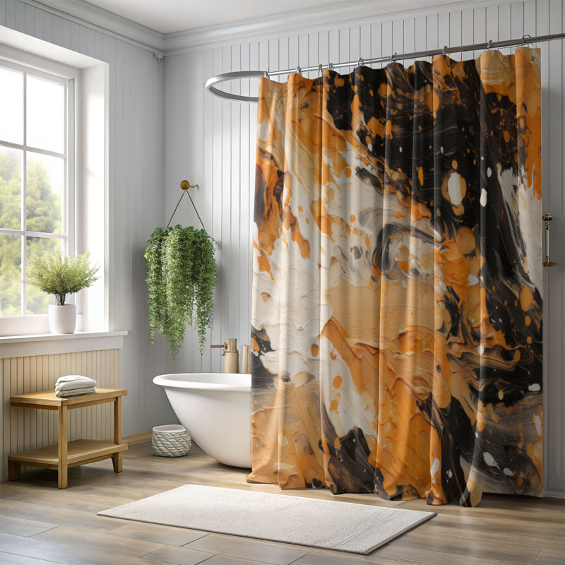 Huile sur toile - Rideau de douche Premium, H 74 po x l 71 po