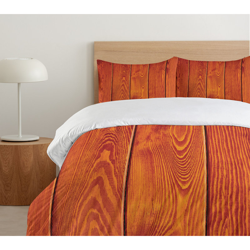Twin Cream Rustic Timber Plank Duvet Cover Set