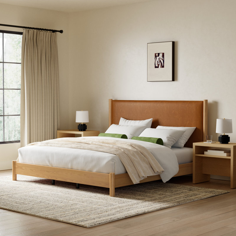 Kaplan Wood Bed, King, Natural/Brown