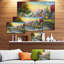 Pont sur un coucher de soleil coloré - impression sur toile tendue-29506499