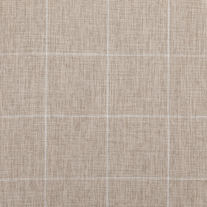 Brailyn Upholstered Ottoman, Plaid Cream Polyester