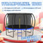 Trampoline d'extérieur 14 pi avec filet de sécurité intérieur, échelle et rembourrage en PVC (noir / bleu)
