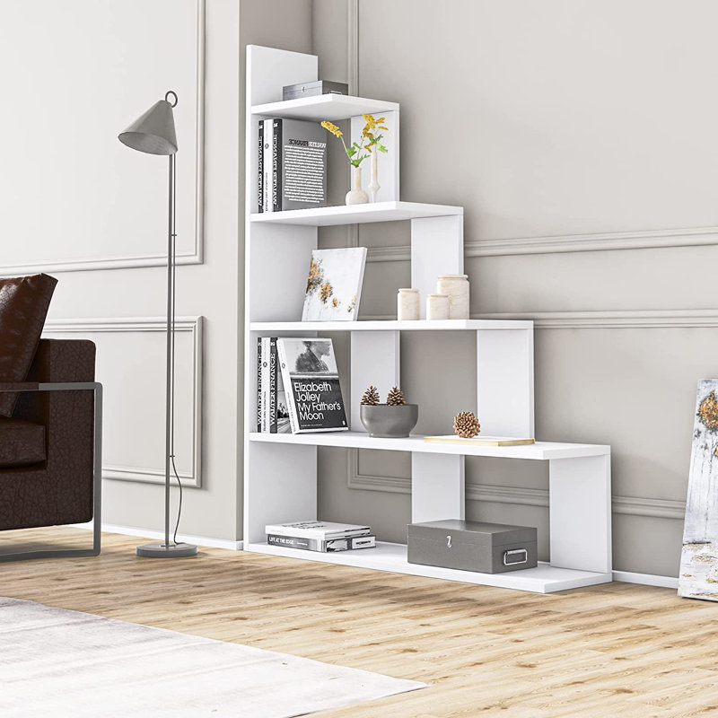 Echo 120cm H x 90cm W Step Bookcase, White