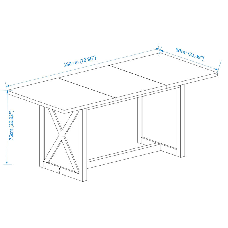 70.98"Dining Table6 - 8 Peoplerectangularrustic Designx Solid Legsfamily Gatherings 70.98" Style Dining Peoplerectangularx Legsdurable For Daily Meals