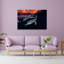Sea Turtle Sunset Swim Peaceful Serene Tranquil Turtle Nature Ocean Wall Art Print 1 Piece Wrapped Canvas Wall Art-1310657974