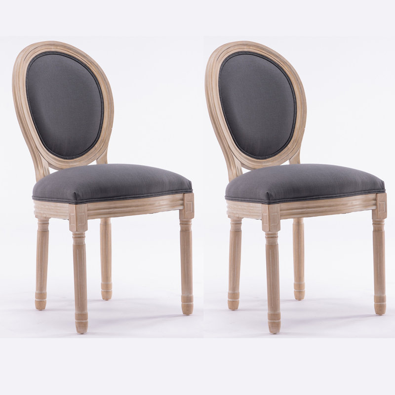 Akkaya 19.3'' H Linen Upholstered Side Chair, Dark Gray