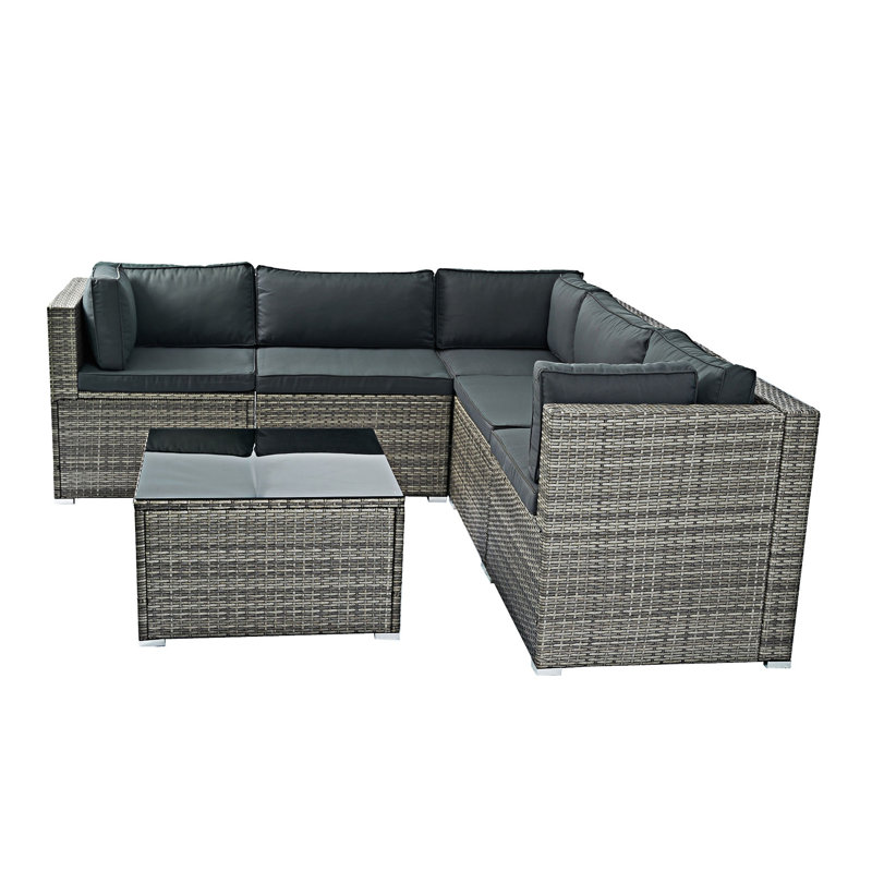 Ensemble de canapé modulaire d'extérieur 6 pièces