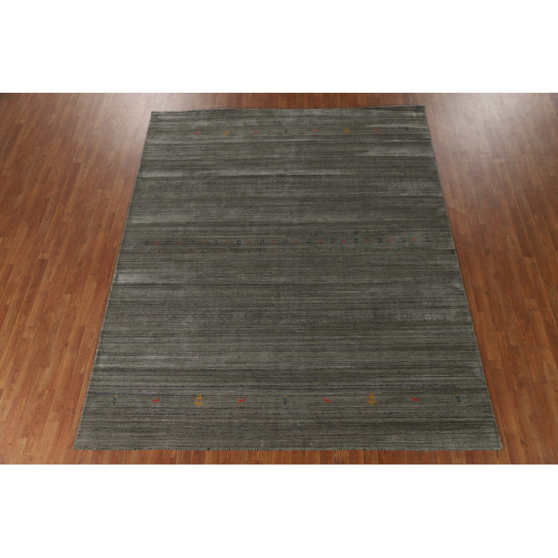 Tapis vert et gris Gabbeh