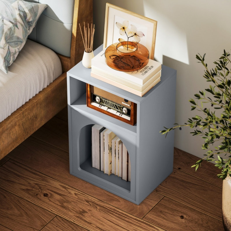 40cm W MDF Bedside Table, Grey