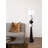 Simple and Modern Floor Lamp with Glass and Wrought Iron Elements.