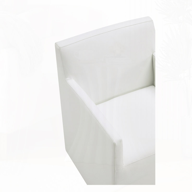 Fauteuil de salle à manger en similicuir, Blanc