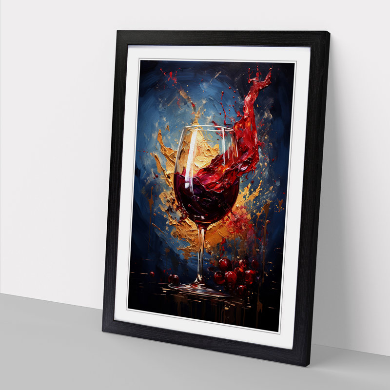 Wine Abstract - Framed Print, 46cm H x 34cm W x 2cm D, Black