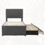 Lit plateforme tapissier simple avec lit gigogne et tiroirs-1198979351