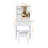 Vanity Desk With Drawers And Storage Shelves, Dressing Table With Hair Dryer Holder And Power Socket, One Dressing Chair-1319783240