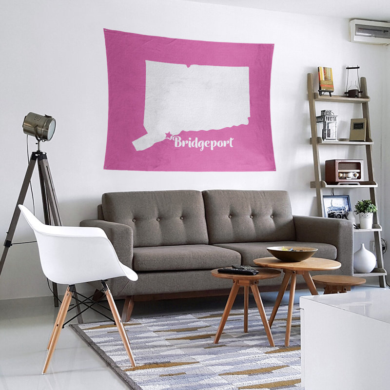 Tapisserie murale connecticut bridgeport, H 27,5 po x l 37,5 po, Rose