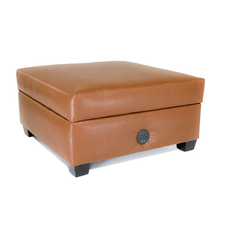 Faux Leather Ottoman