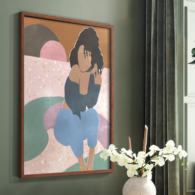 «Curly Lady II», reproduction encadrée - bois massif
