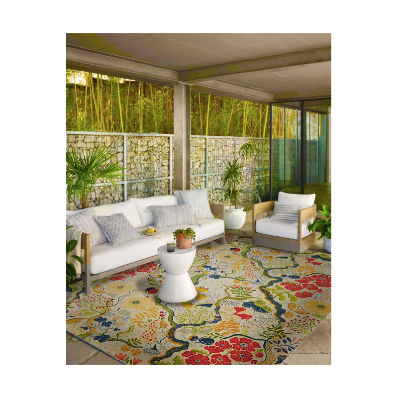 Tapis tissé à motif floral lavable, Tapis de couloir 3 pi 3 po x 9 pi 10 po