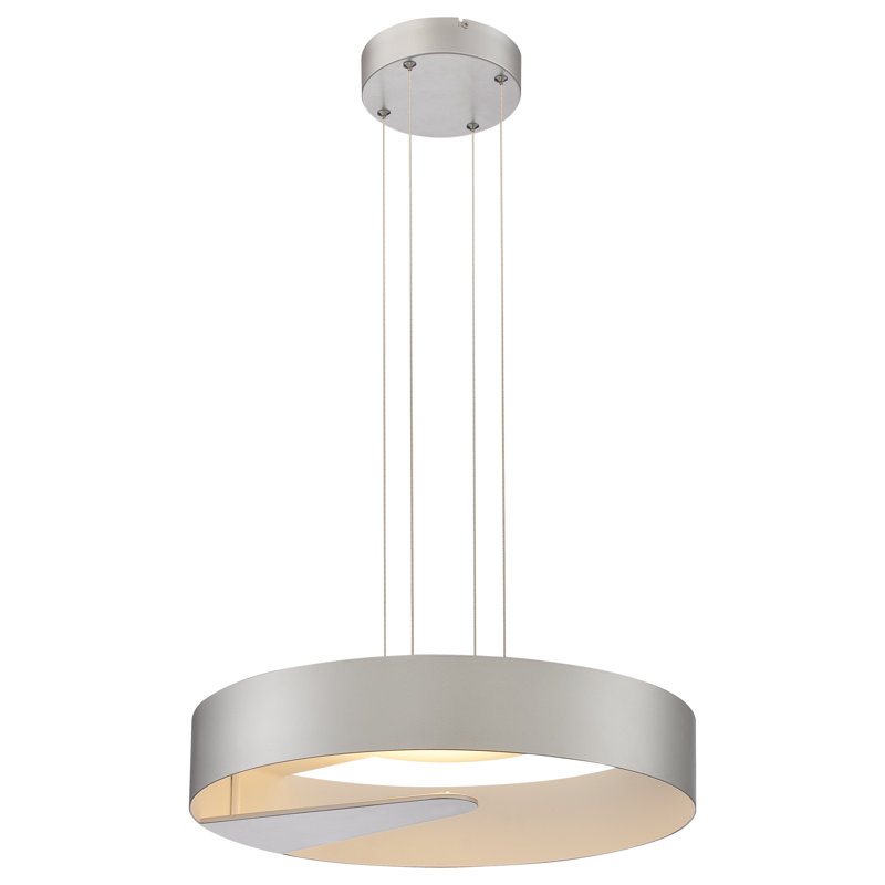 Luminaire suspendu géométrique à del unique/à 1 lumière Middleham, Argent