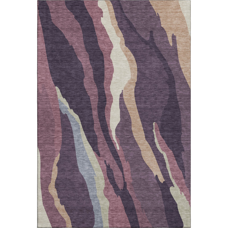 Premium Machine Washable Cossette AMF1047 Waves Rug, Rectangle 10 pi x 14 pi
