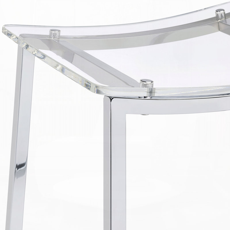 Tabouret de comptoir chromé sans dossier (ensemble de 2)