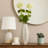 Sculpted Flower Vase Accent for Table Decor - Contemporary Vase for Living Room, Bedroom Nightstand, Office, or Home Decor-452344243