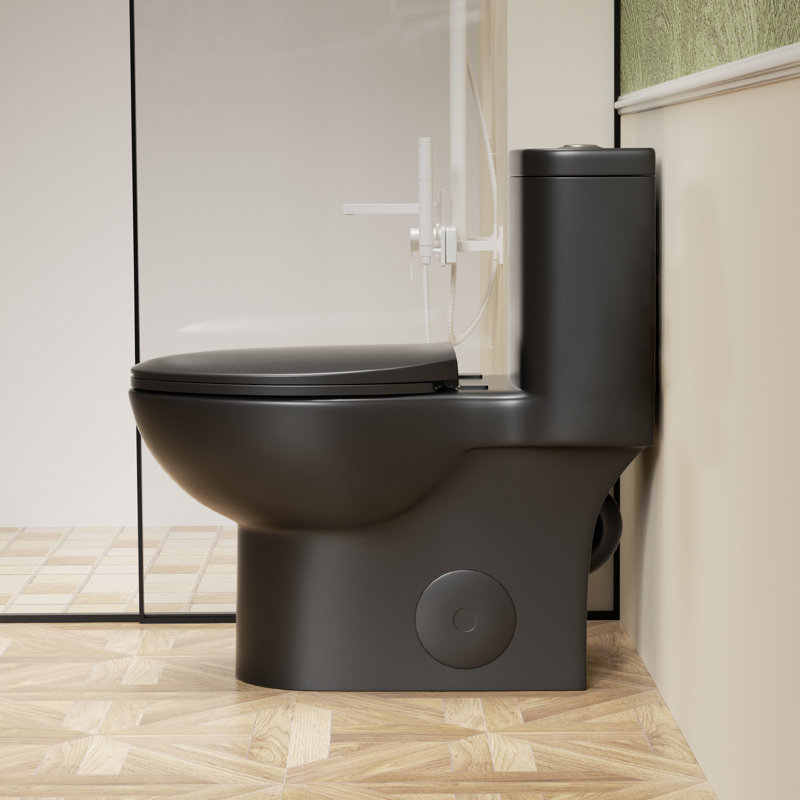 1.1/1.6 GPF Dual-Flush Elongated ADA Height One Piece Dual-Flush Modern Toilet with Soft-Closing Seat,MAP Flushing 1000G