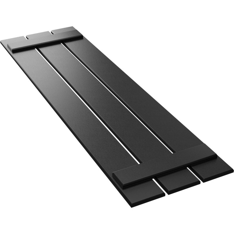 Volets en PVC True Fit à trois planches espacées, Noir, H 63 po x l 17,125 po x P 0,625 po