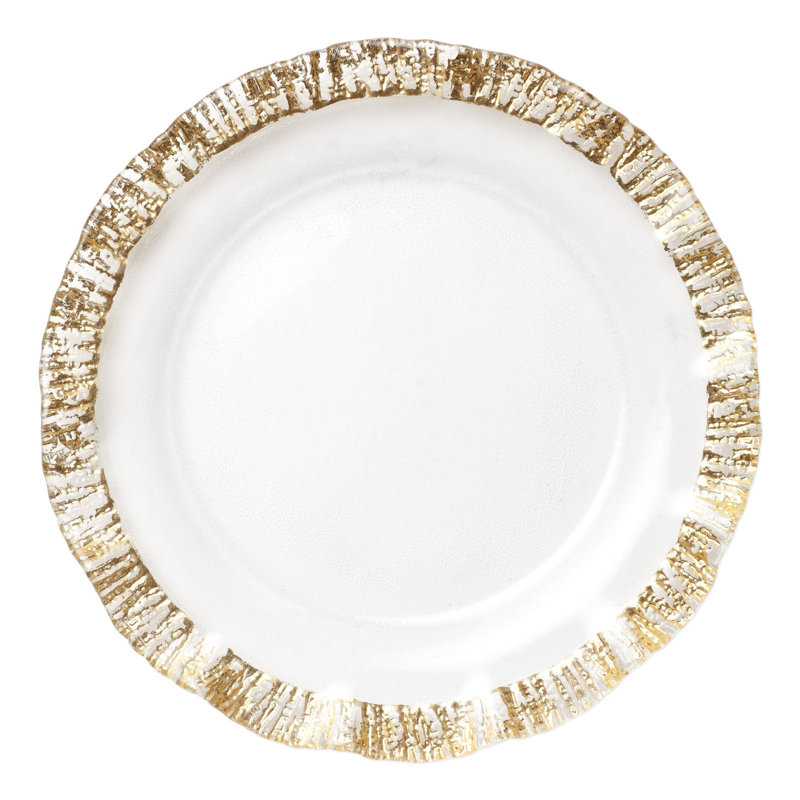 Rufolo Opulent Gold Rim 12.75" Handcrafted Glass Charger