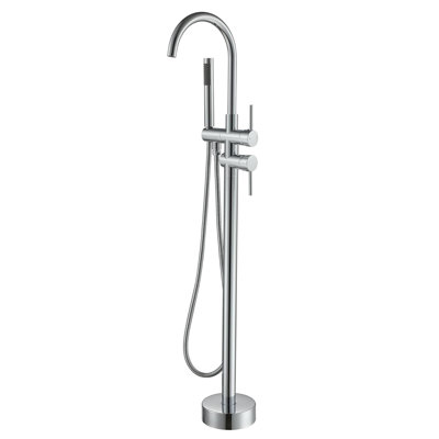 Single-lever floor-mounted bathtub faucet