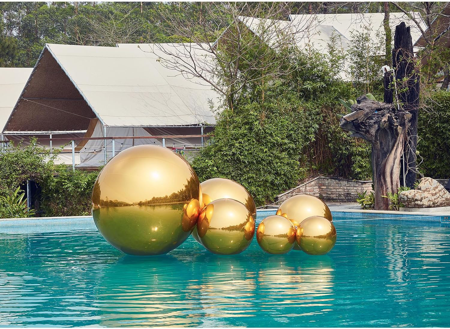 Connsann PVC Gazing Ball Mirror Ball for Party Yard Garden Shiny Ball