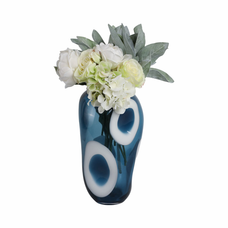 Handmade Glass Table Vase, 14" H x 8" W x 8" D