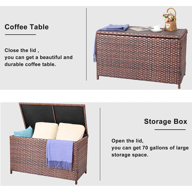 Boîtes de rangement pour terrasse avec couvercle imperméable 70 ...