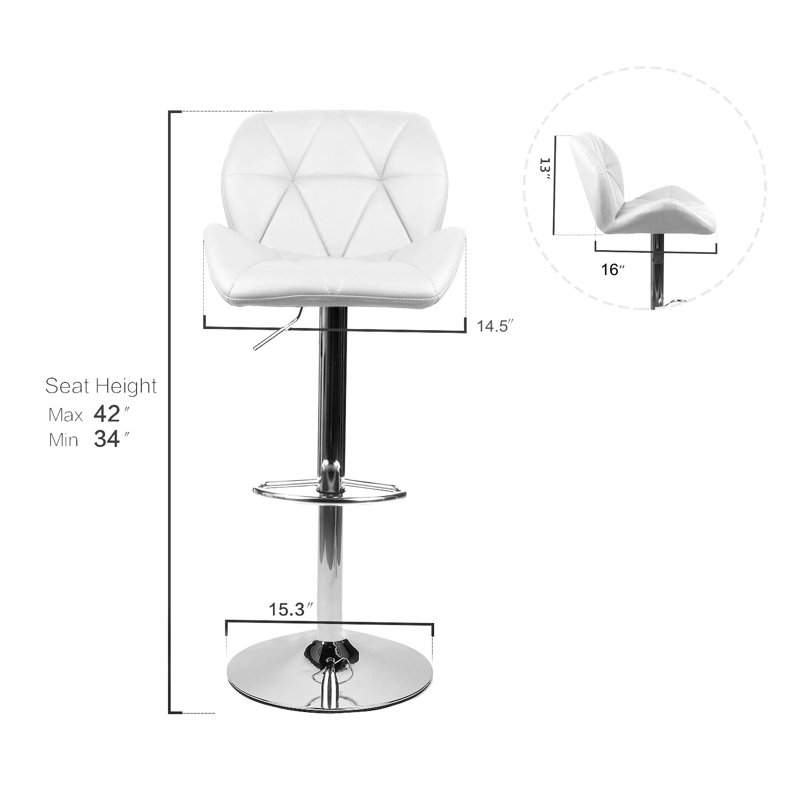 Scroggs Swivel Upholstered Adjustable Height Counter Stool with Metal Frame, Cream White