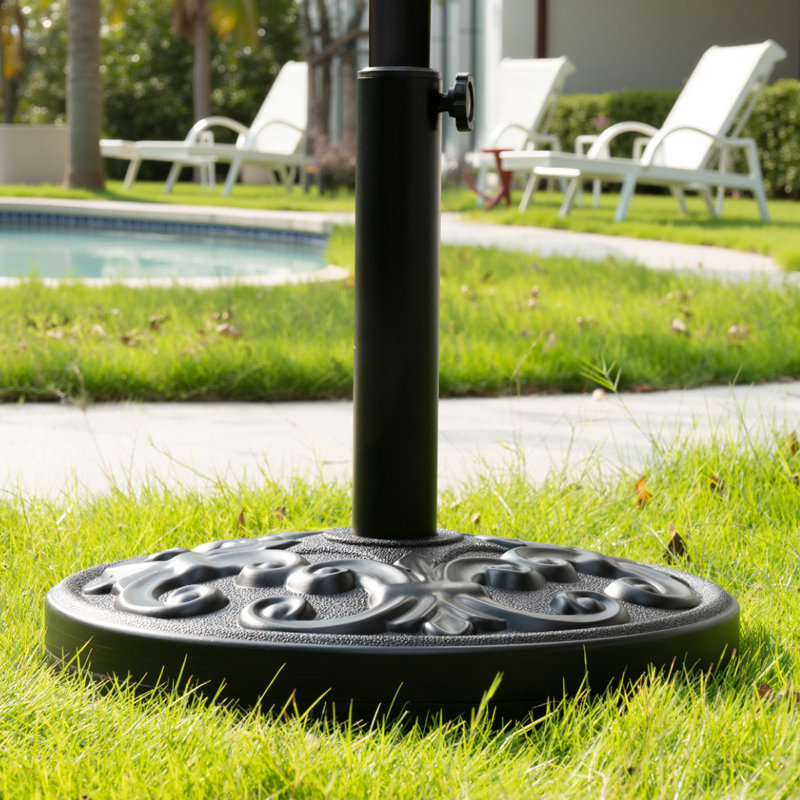 45 lb Base de parasol autoportante en béton, noir
