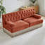 Canapé-lit de style Chesterfield en tissu de velours doux à boutons et à jupe à franges, facile à assembler-1999197554