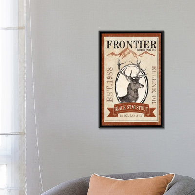 « i (black staging stout) », affiche rétro sur toile Frontier Brewing Co.