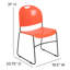 Chaise empilable ultra-compacte avec structure en métal Hercules Series 880 lb.-2055151360-2055151367