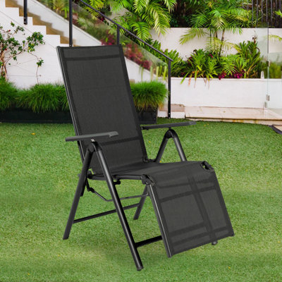 Chaise inclinable d'extérieur pliable en aluminium