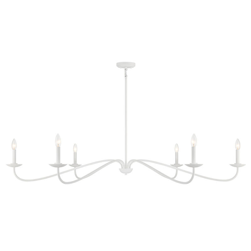 Zoyla 6-Light Chandelier in Bisque White, Bisque White