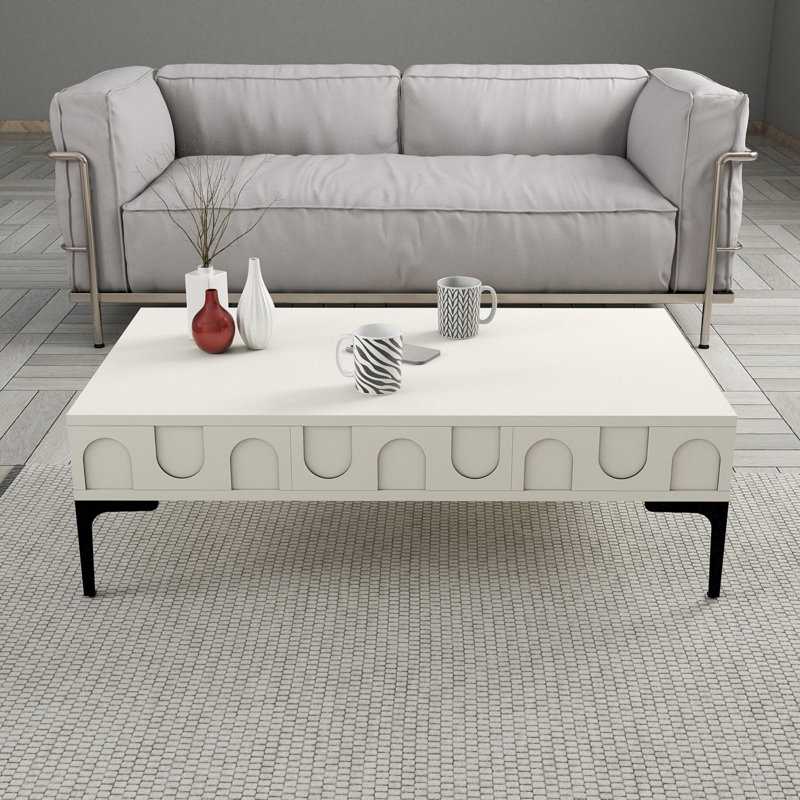 Glorias Coffee Table, Black, Cream