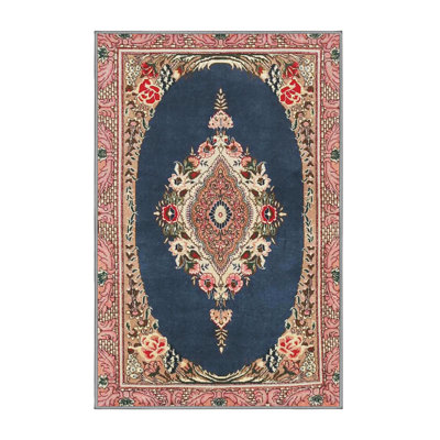Tapis oriental bleu / brun