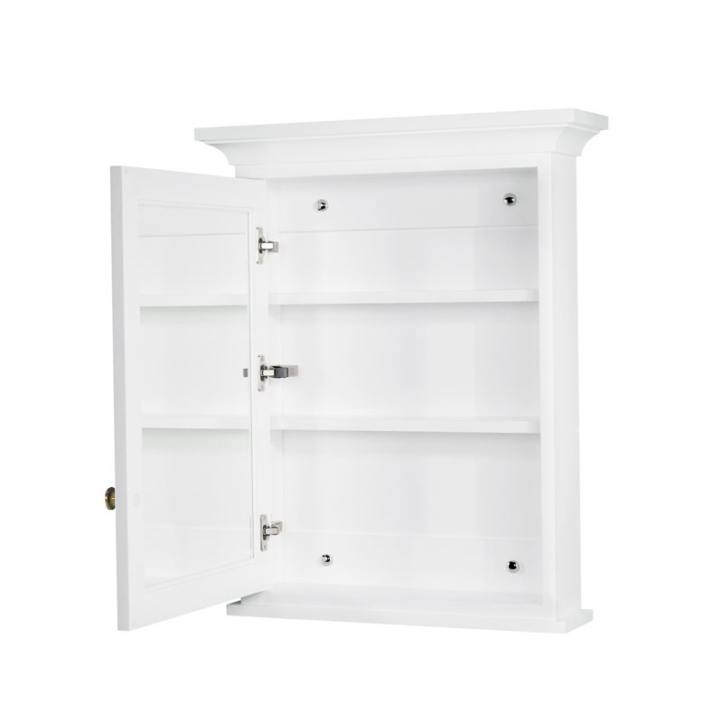 Pharmacie avec cadre en bois massif 30 po avec miroir et tablettes