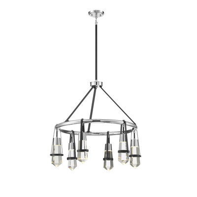Kentlee 6 - Light Dimmable LED Wagon Wheel Chandelier