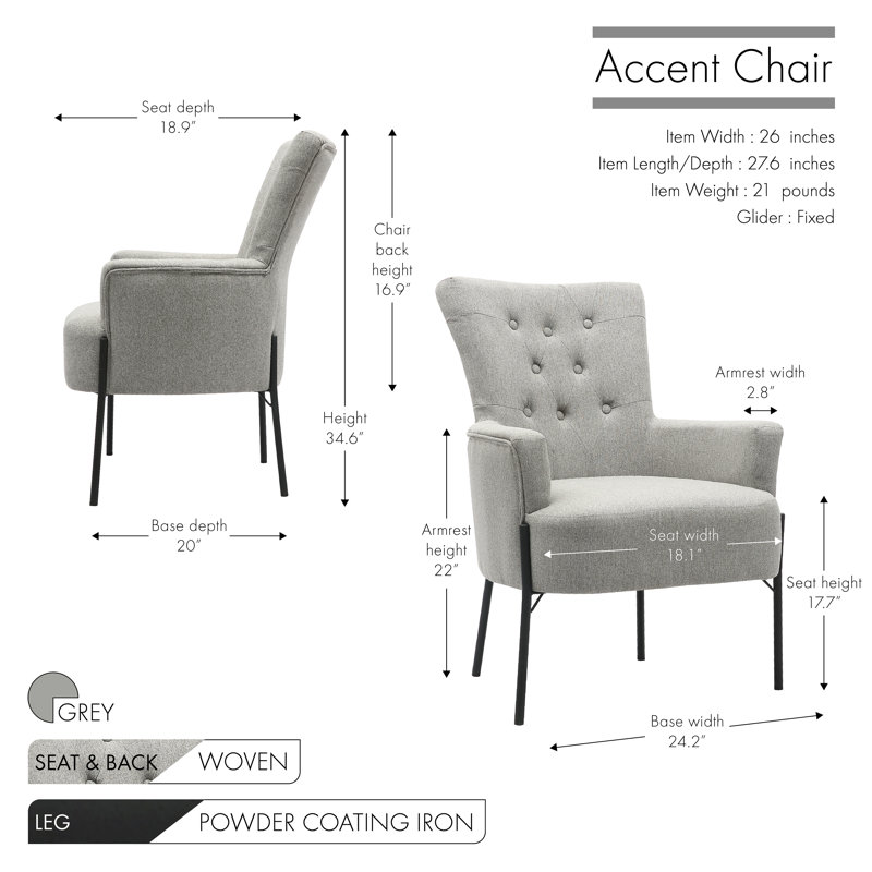 Fauteuil Haldan, Gris