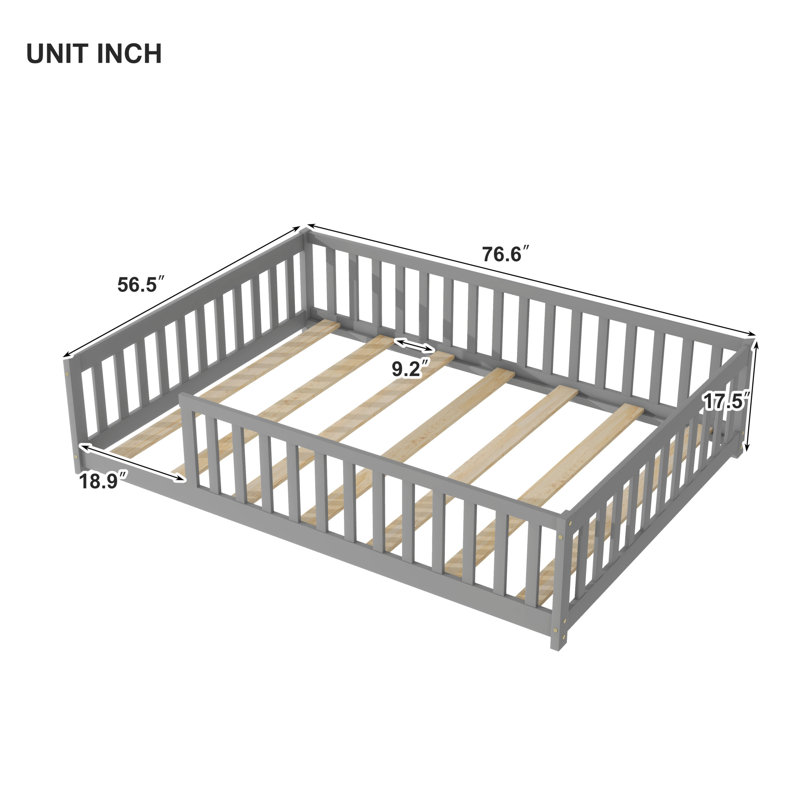 Lits doubles sécuritaires, structure de plancher en bois d'hévéa, chambre à coucher pour enfants moderne