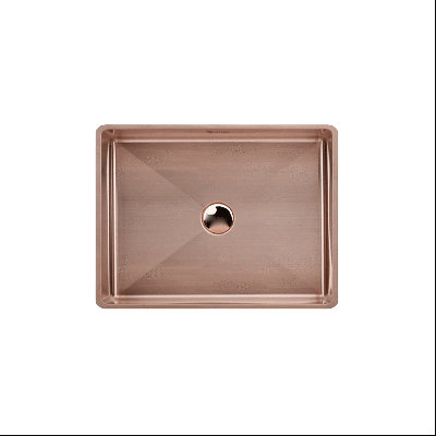 Lottare 14.5'' Rose Gold Stainless Steel Rectangular Bathroom Sink