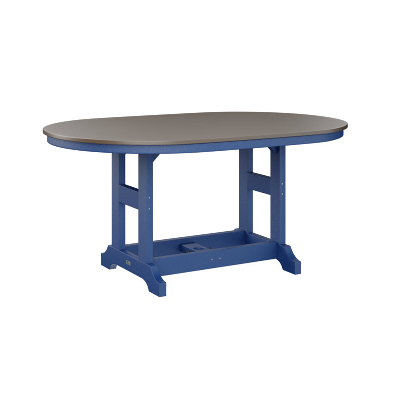Table de salle à manger Berlin Classic, Bronze martelé, Bleu pacifique