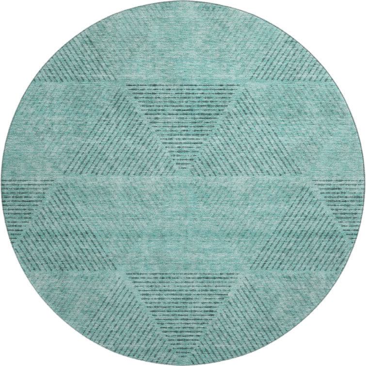 Premium Machine Washable Prisco Teal Rug