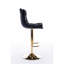 De 2 tabourets de bar pivotants en velours noir, repose-pieds et base, hauteur réglable mécaniquement pour un siège confortable en velours, avec repose-pieds de base, mécanisme relaxant-2006593723